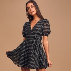 Lulu's Black Side-Tie Skater Dress